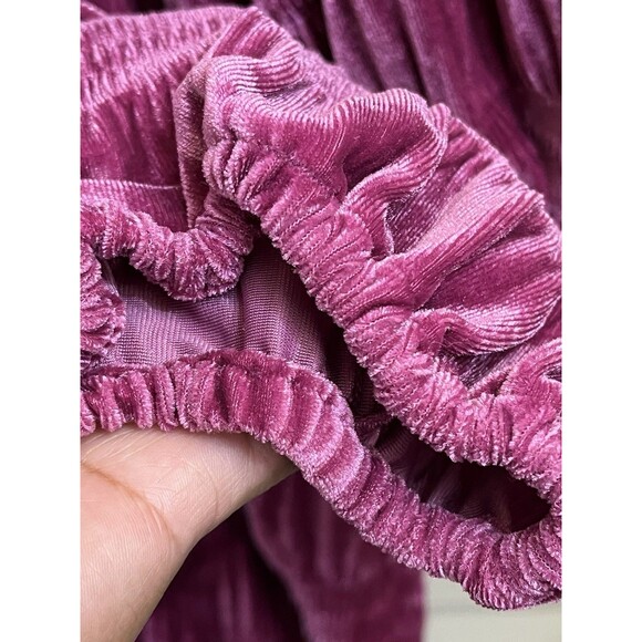 BiBi Love The Drama Hibiscus Purple Velvet Blouse XL - Picture 6 of 11